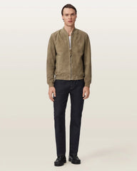 Morten Relaxed Fit Suede Bomber Jacket