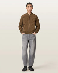 Morten Relaxed Fit Suede Bomber Jacket