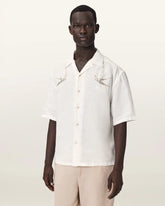 Avia Short Sleeve Embroidered Linen Shirt