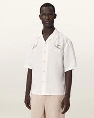 Avia Short Sleeve Embroidered Linen Shirt