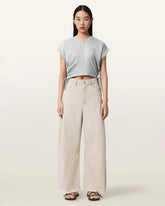 Mira Cropped Satin Drawcord T-Shirt