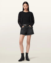 Heidi High Waisted Stud Denim Shorts