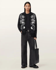 Warner Jacquard Wool Cardigan