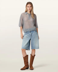 Anabel Pointelle Embroidered Polo T-Shirt