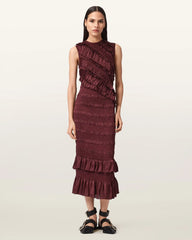 Nyla Ruffled Midi Dress