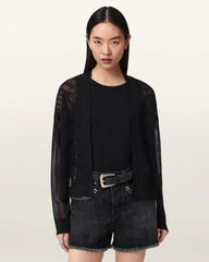 Misha Long Sleeved Cropped Cardigan