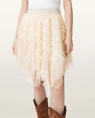 Jayde Ruffled Tulle Mini Skirt