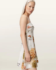 Char Floral Linen Blend Mini Dress