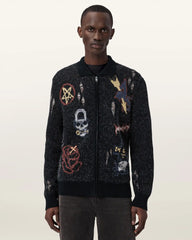 Meller Zip Up Jacquard Cardigan