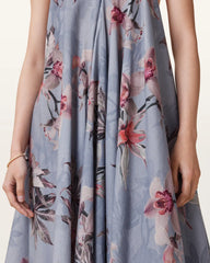 Lil Asymmetric Floral Print Midi Dress