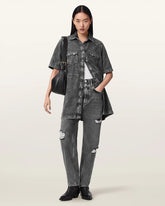 Daisy Tapered Leg Distressed Denim Jeans
