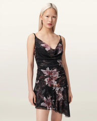 Bea Asymmetric Mesh Mini Dress