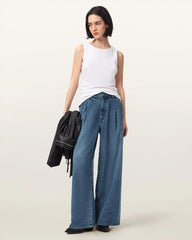 Haze Wide Leg Pleated Jeans