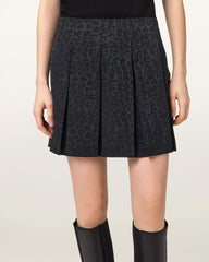 Viola Leopard Print Pleated Mini Skirt