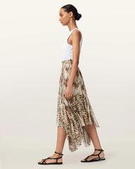 Danae Asymmetric Tiered Midi Skirt