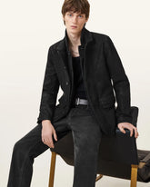 Survey Double Layered Waxed Suede Blazer