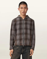 Santo Check Zip Up Hooded Shirt