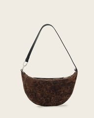 Luna Leopard Print Suede Shoulder Bag