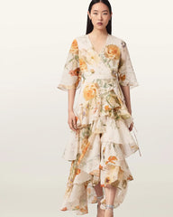 Camellia Floral Wrap Maxi Dress