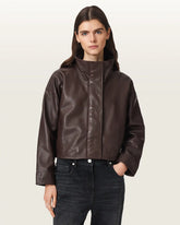 Ryder Funnel Neck Leather Jacket