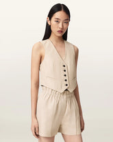 Arla Sleeveless Leather Vest