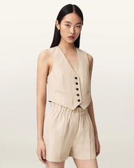 Arla Sleeveless Leather Vest