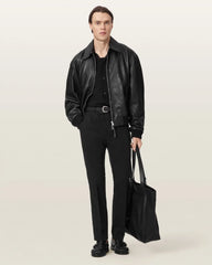 Marco Oversized Leather Bomber Jacket
