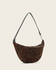 Luna Leopard Print Suede Shoulder Bag