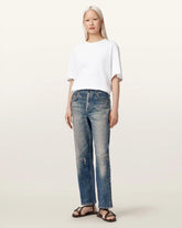 Ida Terry Straight Leg Illusion of Denim Pants