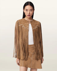 Carter Whipstitch Suede Tassel Gilet