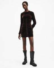 Eris Ruched Velvet Mini Dress