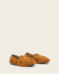 Sandy Suede Fringe Loafers