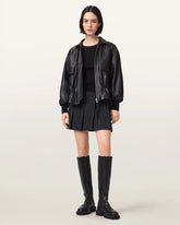 Viola Leopard Print Pleated Mini Skirt