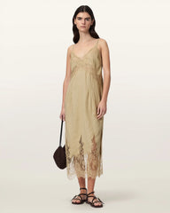 Samia Linen Lace Midi Dress