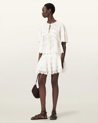 Lillith Embroidered Short Sleeve Top