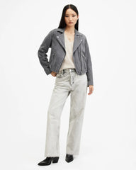 Dalby Slim Fit Suede Biker Jacket
