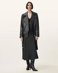 Billie Relaxed Fit Leather Biker Jacket