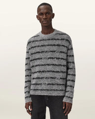 Dissolved Crew Neck Striped Sweater