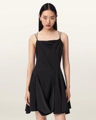 Claire Asymmetrical Draped Mini Dress
