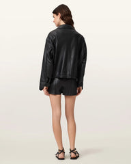Fran High Rise Leather Shorts