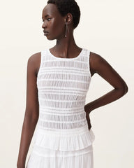 Marion Shirred Sleeveless Top
