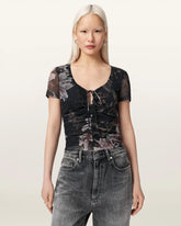 Gabby Slim Fit Floral Mesh Top