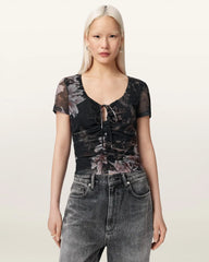 Gabby Slim Fit Floral Mesh Top