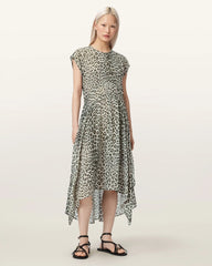 Arwen Relaxed Fit Leopard Print Midi Dress