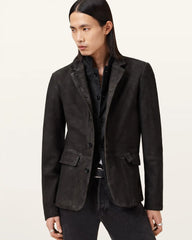 Survey Double Layered Waxed Suede Blazer
