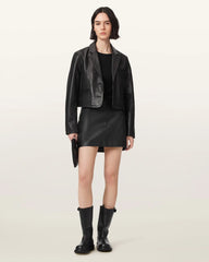Apton High Waisted Leather Blazer