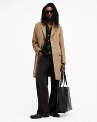 Hal Single Breasted Wool Blend Coat