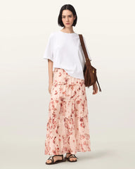Evia Tiered Floral Maxi Skirt