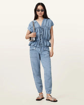 Val High-Rise Cargo Linen Blend Pants