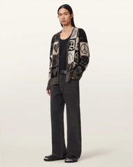 Barker Jacquard Cotton Knit Cardigan